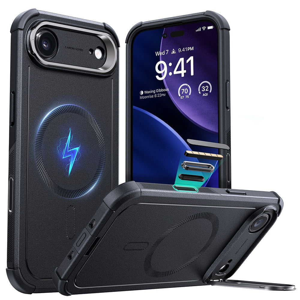Husa de protectie ESR Cyber Armor Kickstand compatibil cu iPhone 17 Air, Negru