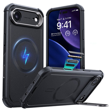 Husa de protectie ESR Cyber Armor Kickstand compatibil cu iPhone 17 Air, Negru