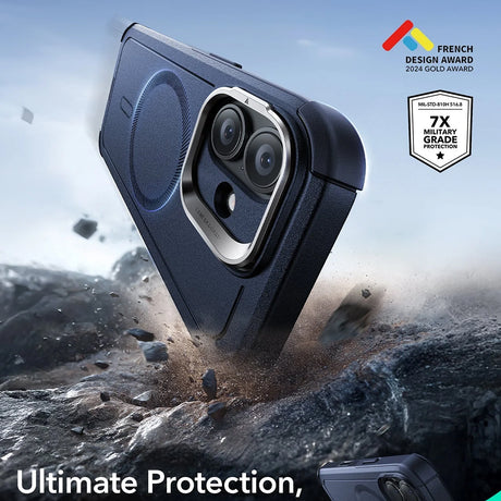 Husa de protectie ESR Cyber Armor Kickstand compatibil cu iPhone 17, Albastru