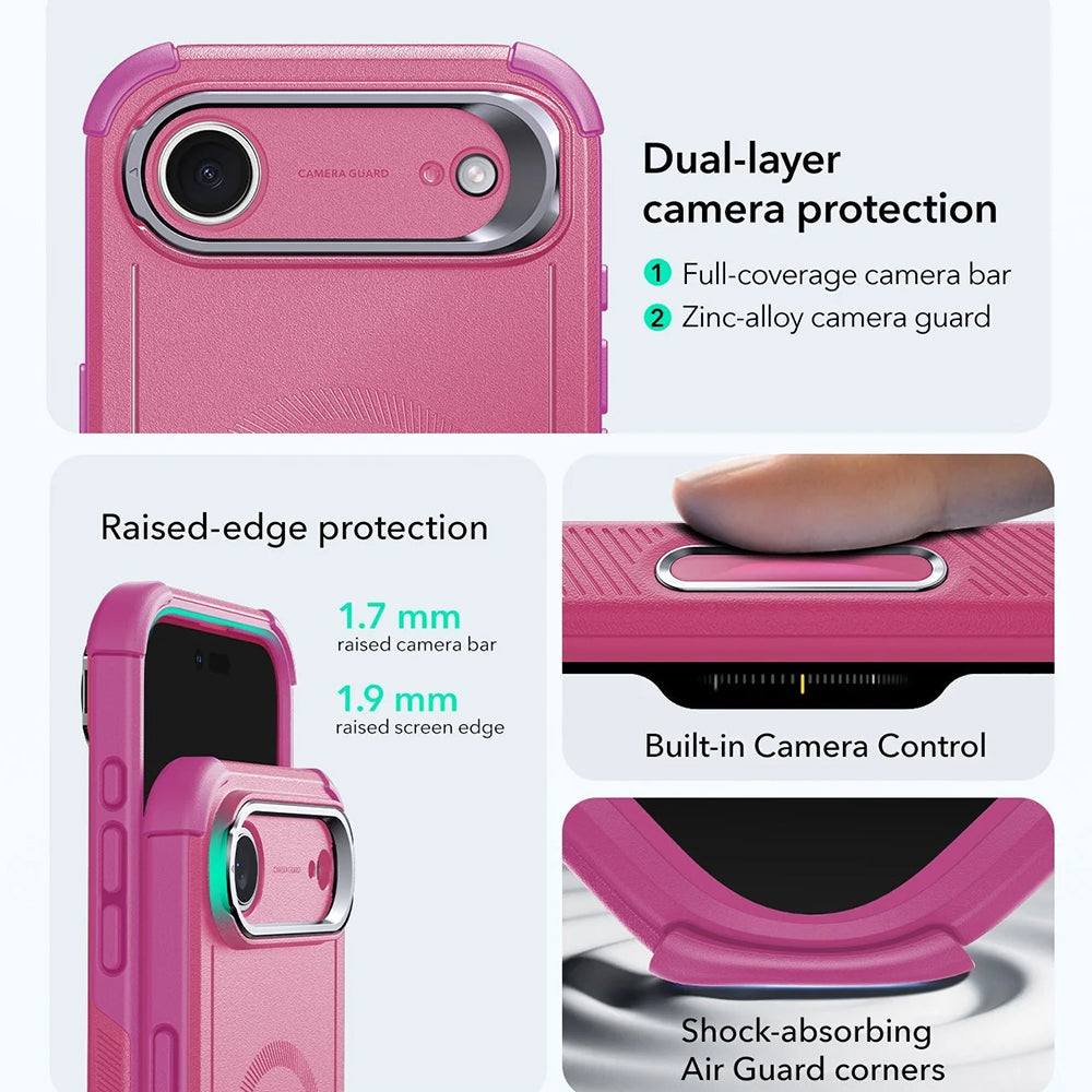 Husa de protectie ESR Cyber Armor Kickstand compatibil cu iPhone 17 Air, Roz