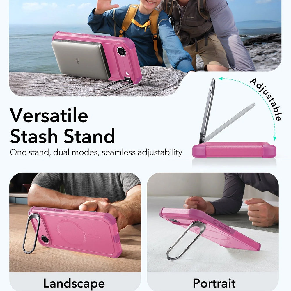 Husa de protectie ESR Cyber Armor Kickstand compatibil cu iPhone 17 Air, Roz