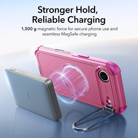 Husa de protectie ESR Cyber Armor Kickstand compatibil cu iPhone 17 Air, Roz