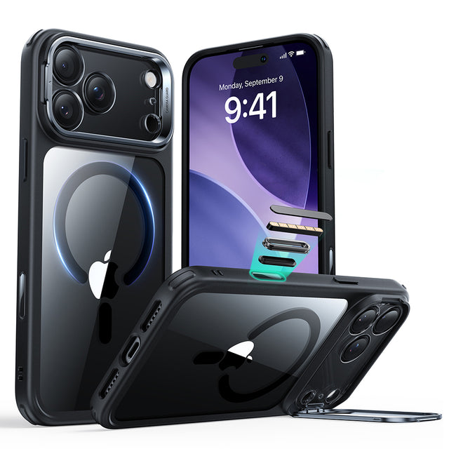 Husa de protectie ESR Classic Hybrid HaloLock Kickstand compatibil cu iPhone 17 Pro Max, Transparent Black