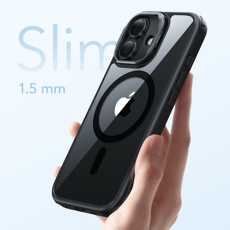 Husa de protectie ESR Classic Hybrid HaloLock Kickstand compatibil cu iPhone 17, Transparent Black