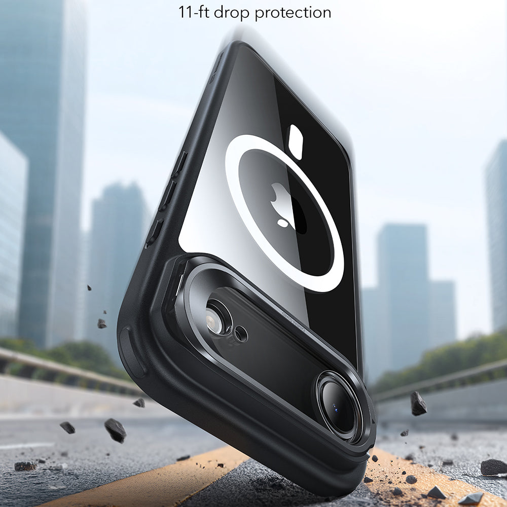Husa de protectie ESR Classic Hybrid HaloLock Kickstand compatibil cu iPhone 17 Air, Transparent Black