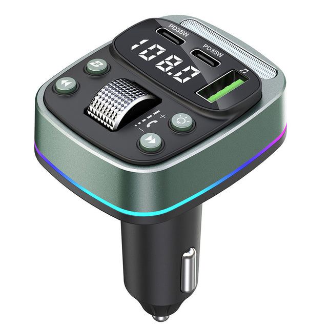 Gadget Techsuit FM Modulator EchoDrive (MFM3), Dual PD35W, Bluetooth V5.4, U-Disk to Play Music, Bass Setting, Negru