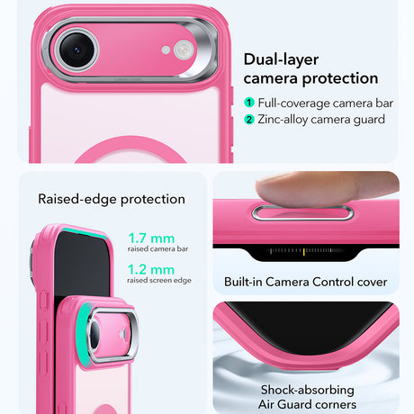 Husa de protectie ESR Classic Hybrid HaloLock Kickstand compatibil cu iPhone 17 Air, Frosted Pink