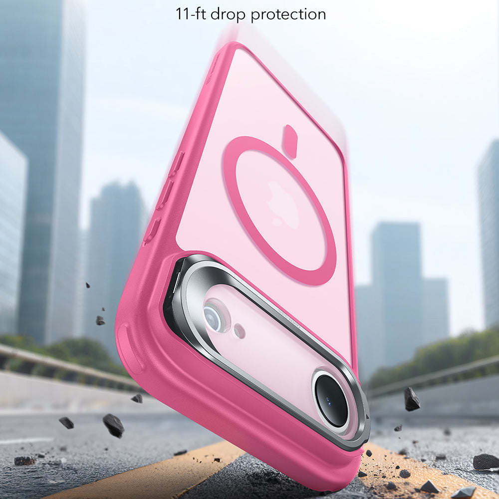 Husa de protectie ESR Classic Hybrid HaloLock Kickstand compatibil cu iPhone 17 Air, Frosted Pink
