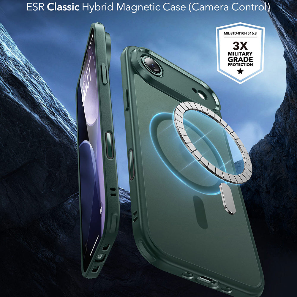 Husa de protectie ESR Classic Hybrid HaloLock compatibil cu iPhone 17 Air, Frosted Green