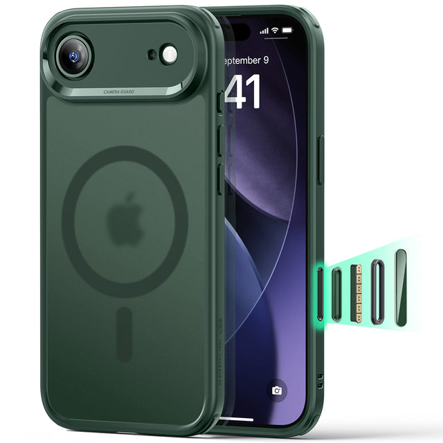 Husa de protectie ESR Classic Hybrid HaloLock compatibil cu iPhone 17 Air, Frosted Green