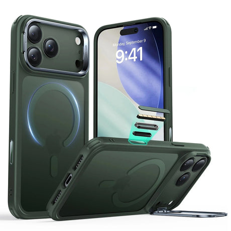 Husa de protectie ESR Classic Hybrid HaloLock Kickstand compatibil cu iPhone 17, Frosted Green