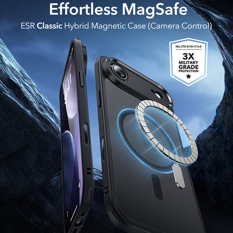 Husa de protectie ESR Classic Hybrid HaloLock compatibil cu iPhone 17 Air, Negru Mat