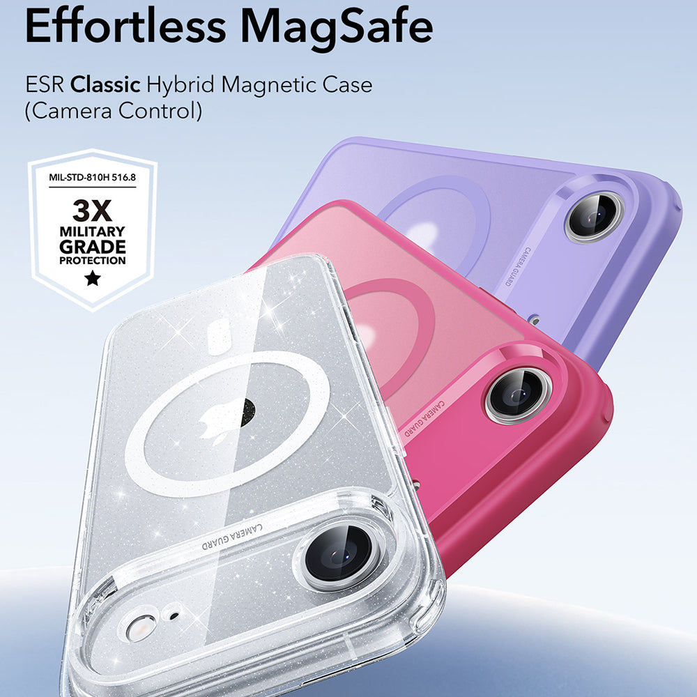 Husa de protectie ESR Classic Hybrid HaloLock compatibil cu iPhone 17 Air, Transparent Shimmer