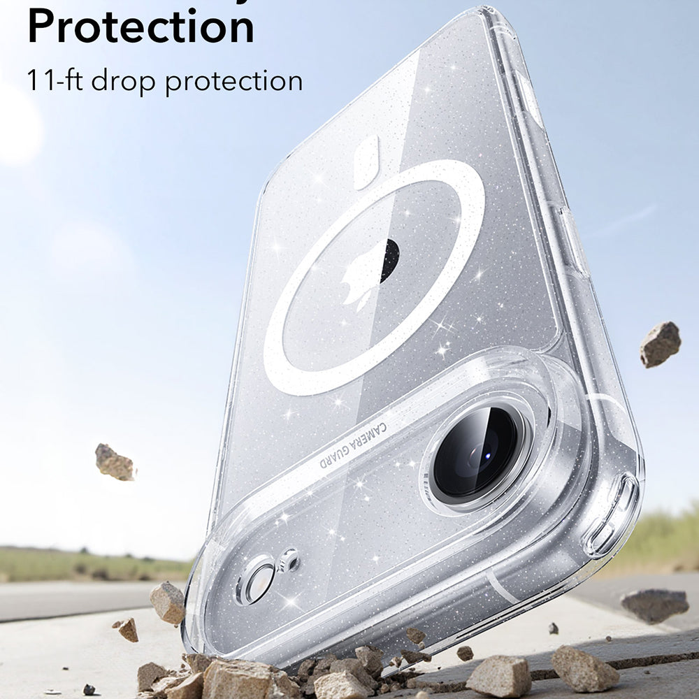 Husa de protectie ESR Classic Hybrid HaloLock compatibil cu iPhone 17 Air, Transparent Shimmer