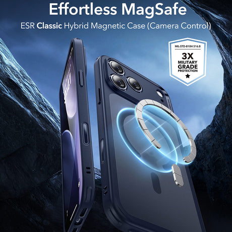 Husă ESR Classic Hybrid HaloLock pentru iPhone 17 Pro / iPhone 18 Pro, albastră