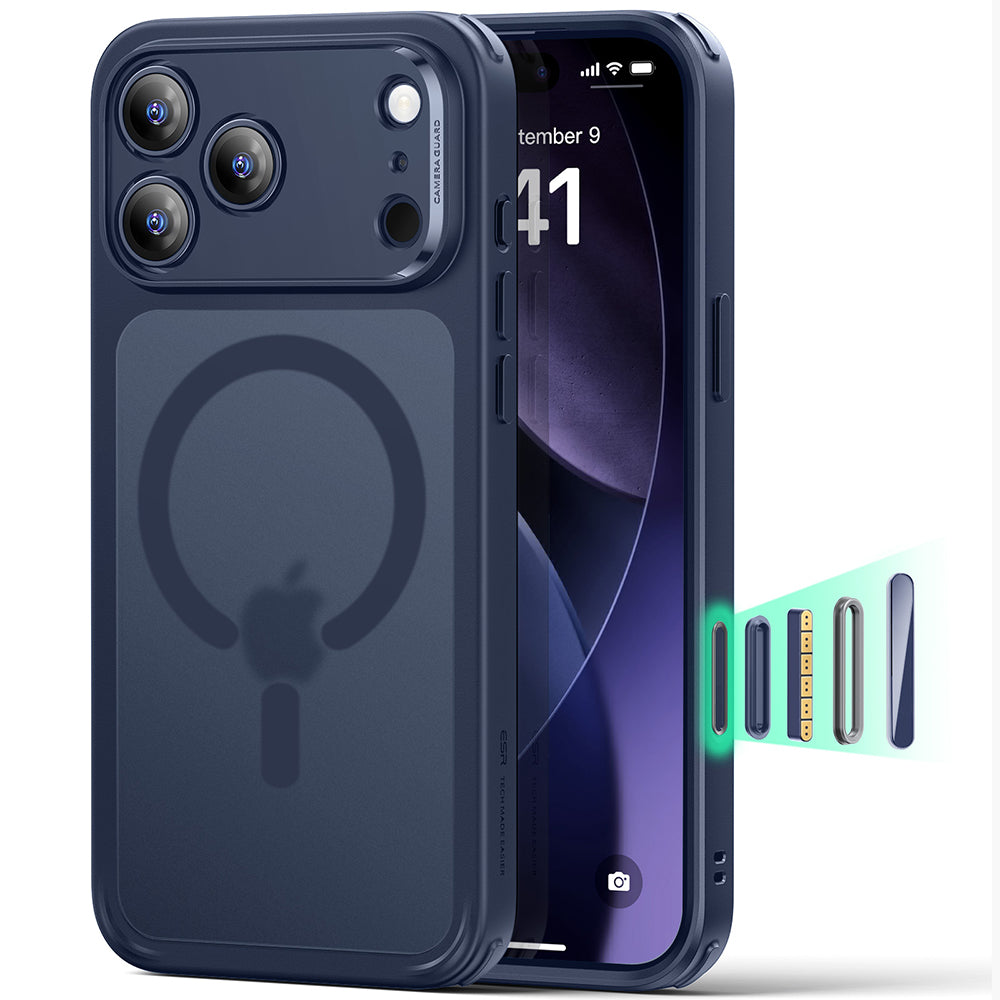 Husa de protectie ESR Classic Hybrid HaloLock compatibil cu iPhone 17 Pro, Frosted Blue