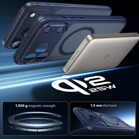 Husă ESR Classic Hybrid HaloLock pentru iPhone 17 Pro Max / iPhone 18 Pro Max, albastră