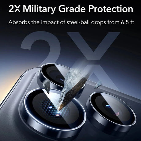 Folie de protectie ESR Armorite Camera Lens Protectors compatibil cu iPhone 14 Pro/Pro Max/15 Pro/Pro Max/16 Pro/Pro Max/17 Pro/Pro Max, Albastru