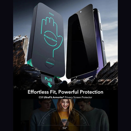 Folie de protectie ESR Privacy Armorite UltraFit (set de 3) compatibil cu iPhone 17 Pro, Negru