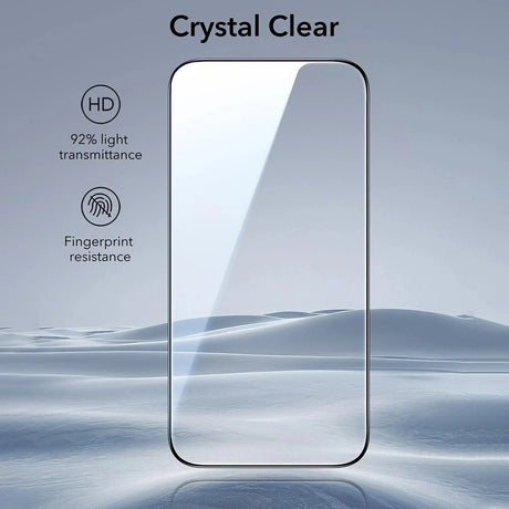 Folie de protectie ESR Tempered Glass UltraFit (set de 3) compatibil cu iPhone 17 / iPhone 16 Pro, Negru