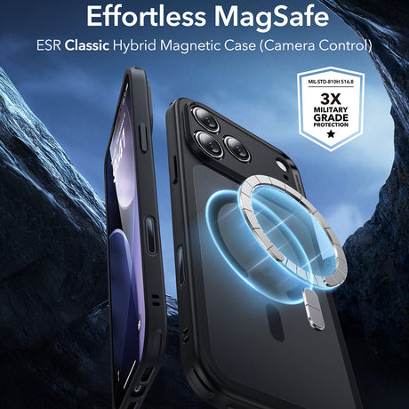 Husa de protectie ESR Classic Hybrid HaloLock compatibil cu iPhone 17 Pro Max, Negru Mat