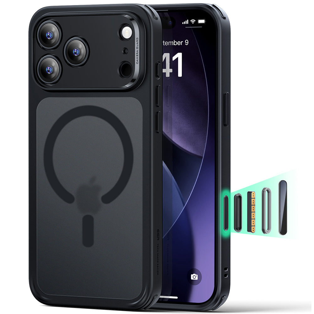 Husa de protectie ESR Classic Hybrid HaloLock compatibil cu iPhone 17 Pro Max, Negru Mat