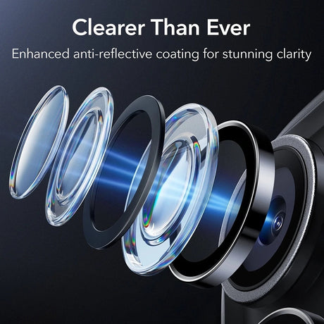 Folie de protectie ESR Armorite Camera Lens Protectors (set de 2) compatibil cu iPhone 14 Pro/Pro Max/15 Pro/Pro Max/16 Pro/Pro Max/17 Pro/Pro Max, Negru