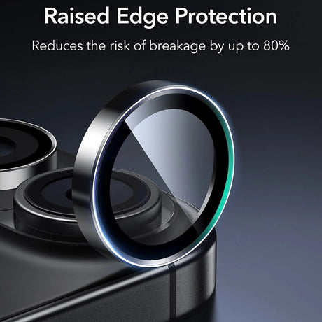 Folie de protectie ESR Armorite Camera Lens Protectors (set de 2) compatibil cu iPhone 16 / iPhone 16 Plus / iPhone 17, Negru