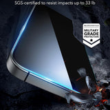 Folie de protectie ESR Privacy Tempered Glass (set de 3) compatibil cu iPhone 17 / iPhone 16 Pro, Negru