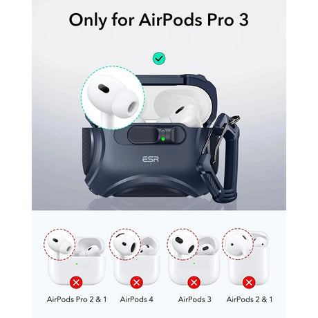 Casti ESR Cyber FlickLock HaloLock, Apple AirPods Pro 3, Albastru