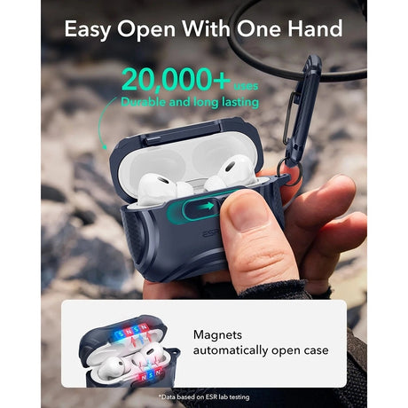 Casti ESR Cyber FlickLock HaloLock, Apple AirPods Pro 3, Albastru