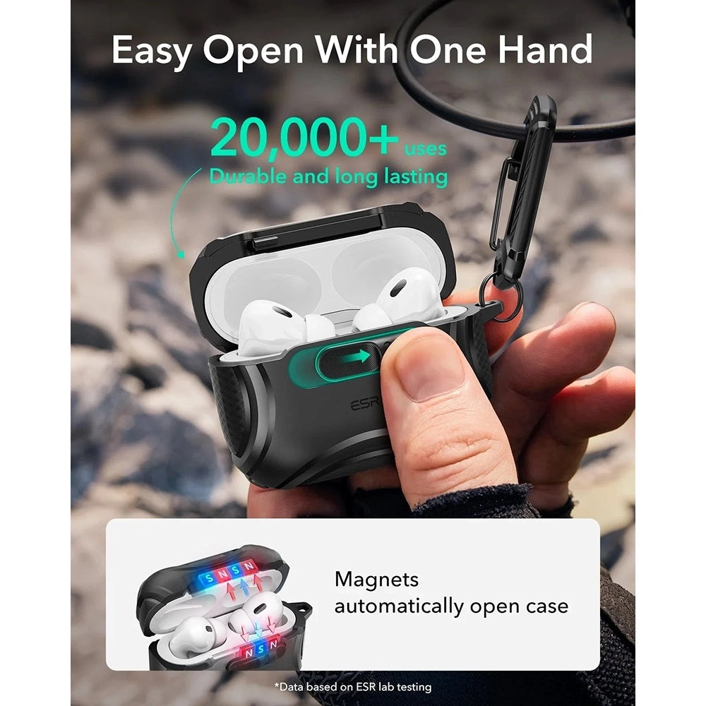 Casti ESR Cyber FlickLock HaloLock, Apple AirPods Pro 3, Negru