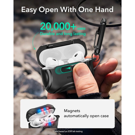 Casti ESR Cyber FlickLock HaloLock, Apple AirPods Pro 3, Negru
