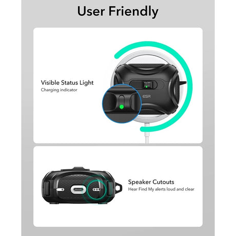 Casti ESR Cyber FlickLock HaloLock, Apple AirPods Pro 3, Negru