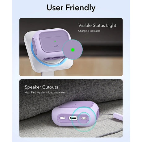 Casti ESR Orbit Hybrid HaloLock, Apple AirPods Pro 3, Lavanda