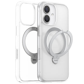 Husa de protectie Torras Ostand Spin MagSafe Series compatibil cu iPhone 17, Transparent