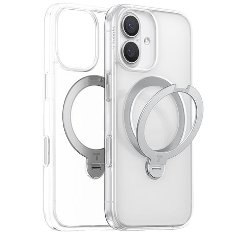 Husa de protectie Torras Ostand Spin MagSafe Series compatibil cu iPhone 17, Transparent