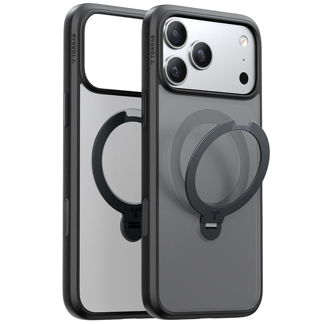 Husa de protectie Torras Ostand Spin MagSafe Series compatibil cu iPhone 17 Pro Max, Negru