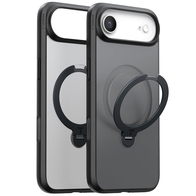 Husa de protectie Torras Ostand Spin MagSafe Series compatibil cu iPhone 17 Air, Negru