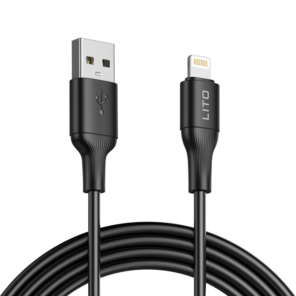 Cablu Lito (LD06L), USB to Lightning, 2.4A, PVC, 1m, Negru