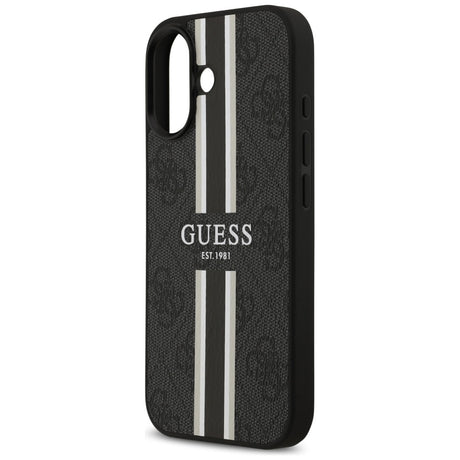 Husa de protectie Guess Hardcase 4G Printed Stripes MagSafe (GUHMP17SP4RPSK) compatibil cu iPhone 17, Negru