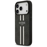 Husa de protectie Guess Hardcase 4G Printed Stripes MagSafe (GUHMP17XP4RPSK) compatibil cu iPhone 17 Pro Max, Negru