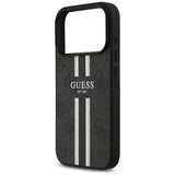 Husa de protectie Guess Hardcase 4G Printed Stripes MagSafe (GUHMP17XP4RPSK) compatibil cu iPhone 17 Pro Max, Negru