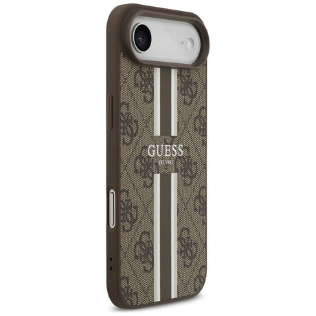Husa de protectie Guess Hardcase 4G Printed Stripes MagSafe (GUHMP17MP4RPSW) compatibil cu iPhone 17 Air, Maro