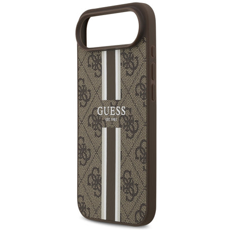 Husa de protectie Guess Hardcase 4G Printed Stripes MagSafe (GUHMP17MP4RPSW) compatibil cu iPhone 17 Air, Maro