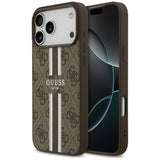 Husa de protectie Guess Hardcase 4G Printed Stripes MagSafe (GUHMP17XP4RPSW) compatibil cu iPhone 17 Pro Max, Maro