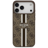 Husa de protectie Guess Hardcase 4G Printed Stripes MagSafe (GUHMP17XP4RPSW) compatibil cu iPhone 17 Pro Max, Maro