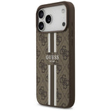 Husa de protectie Guess Hardcase 4G Printed Stripes MagSafe (GUHMP17XP4RPSW) compatibil cu iPhone 17 Pro Max, Maro