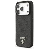Husa de protectie Guess Hardcase 4G Triangle Logo MagSafe with Cord Strap (GUHMP17LP4TSDPPSK) compatibil cu iPhone 17 Pro, Negru
