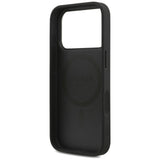 Husa de protectie Guess Hardcase 4G Triangle Logo MagSafe with Cord Strap (GUHMP17LP4TSDPPSK) compatibil cu iPhone 17 Pro, Negru